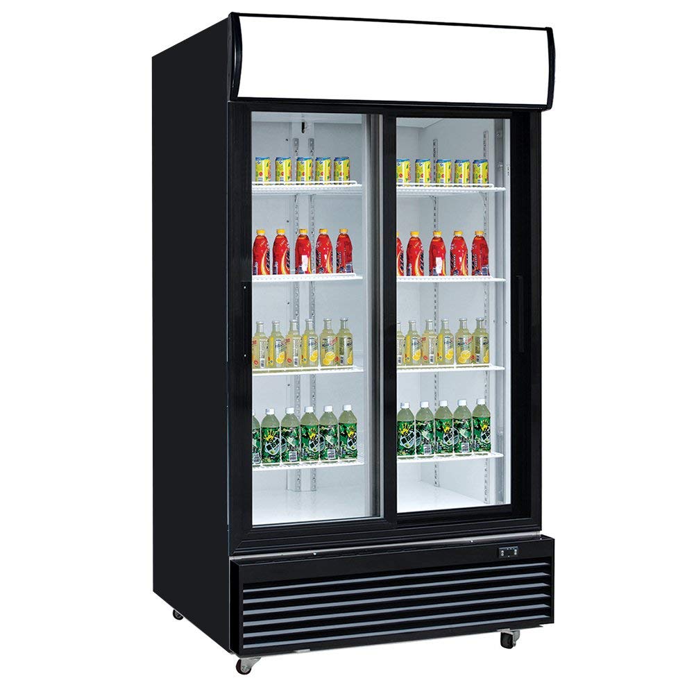 Glass Door Merchandiser Refrigerator with Sliding Doors FSSR47